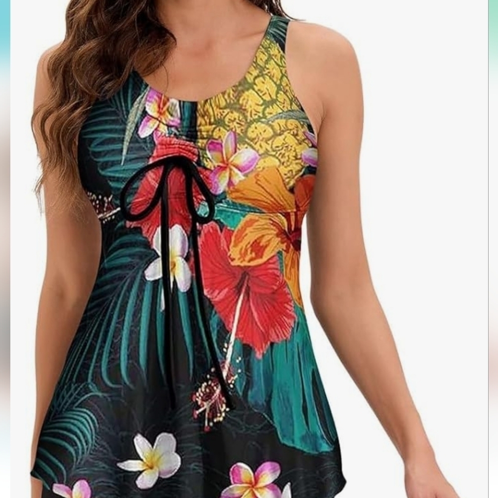 164.🆕NWOT XL Floral Tankini (Top Only) No Brand Tag